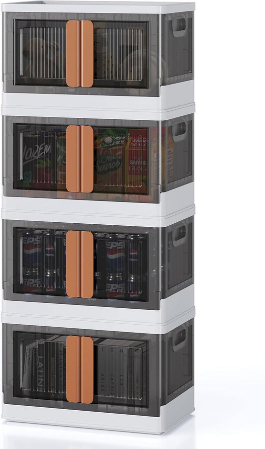 8.4Gal Collapsible Storage Bins with Lids & Wheels for Home