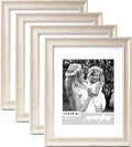 11x14 Picture Frame with Mat for 8x10 Set of 4 - Rustic White Gallery