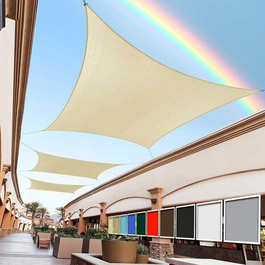 20ft x 23ft Beige Custom Sun Shade Sail for Optimal UV Protection