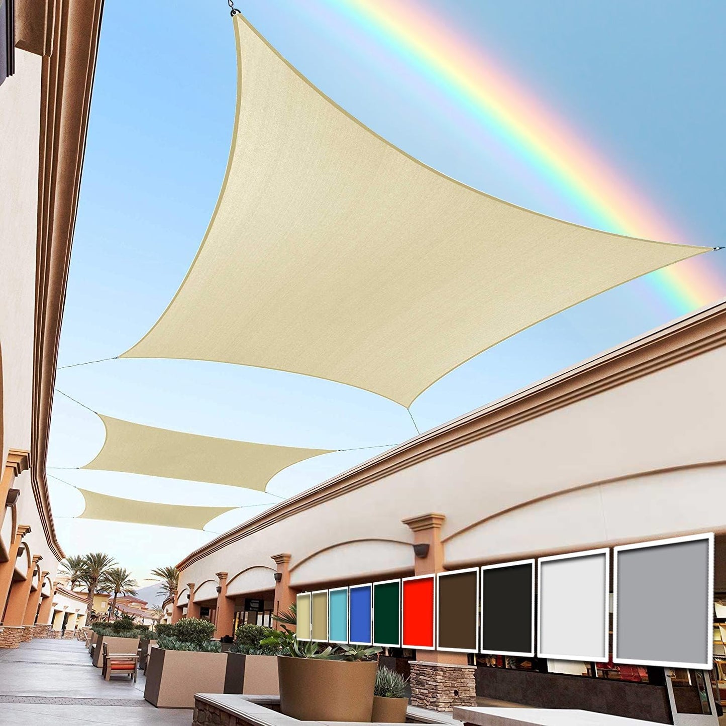 Royal Shade 14ft x 22ft Beige Custom Sun Shade Sail Canopy
