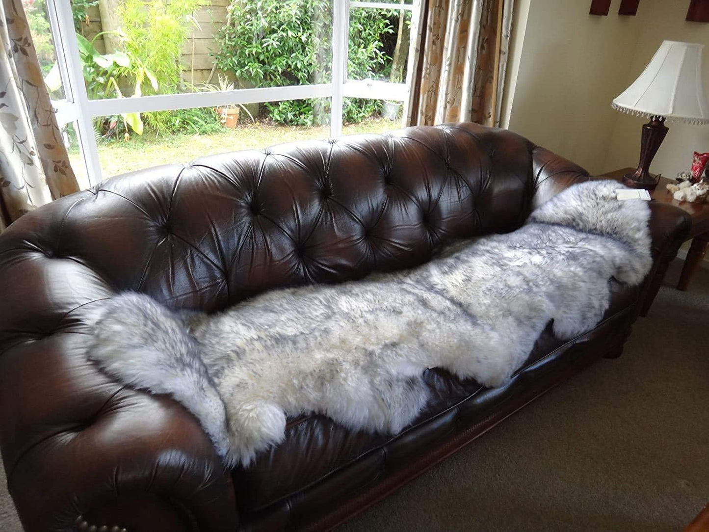 HUAHOO Premium Genuine Sheepskin Rug for Cozy Home Decor