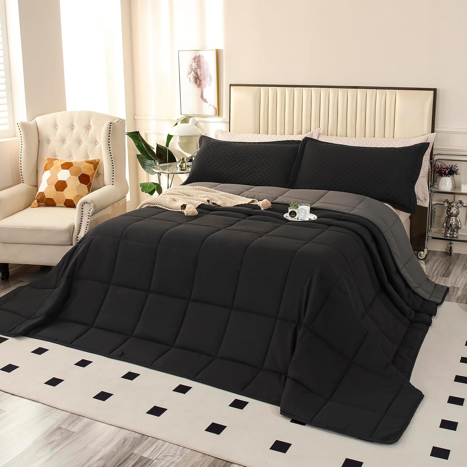 Oversized California King Comforter Set for All Seasons Comfort
