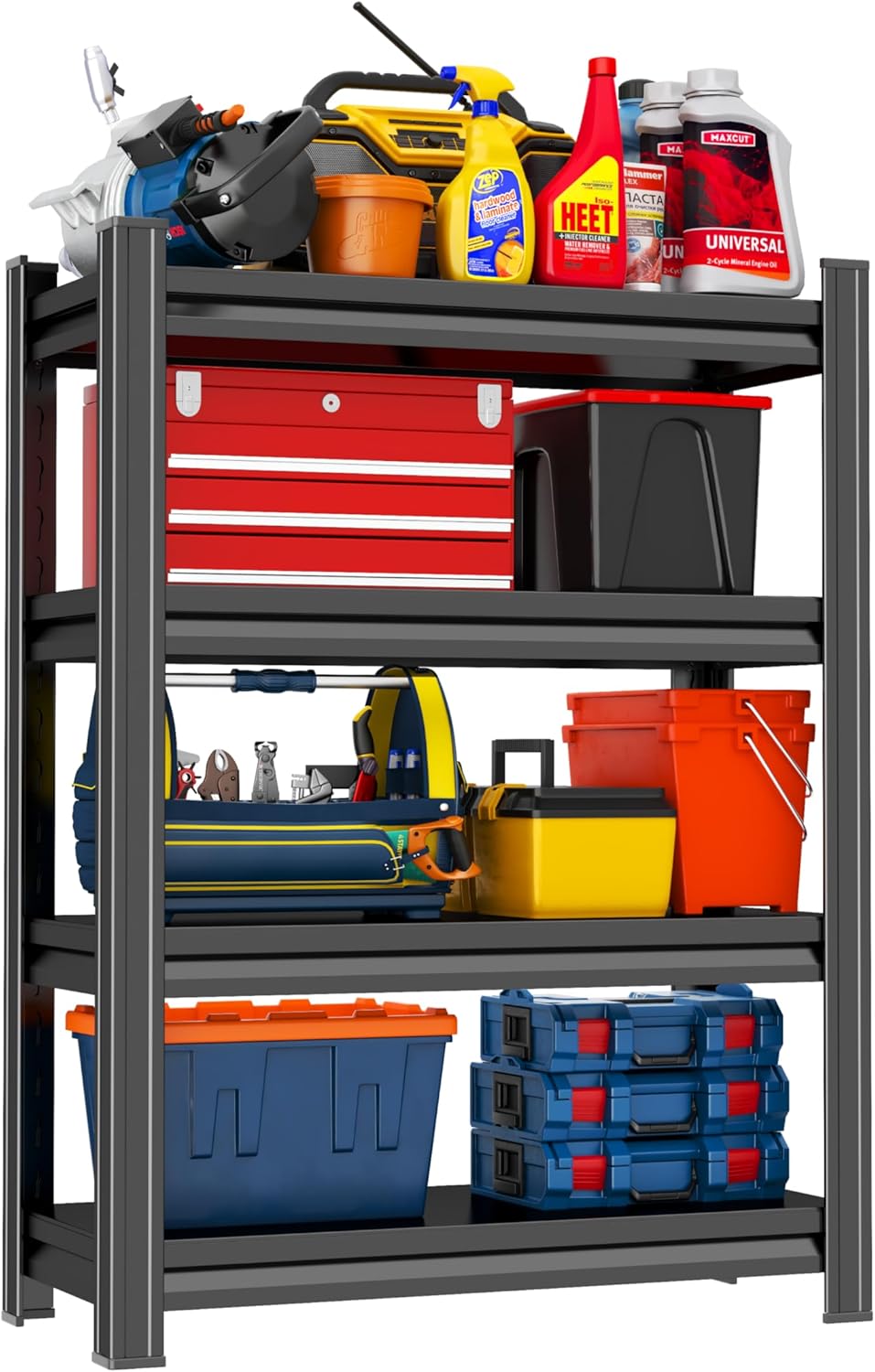 Heavy Duty 4-Tier Metal Garage Shelving Unit for Storage