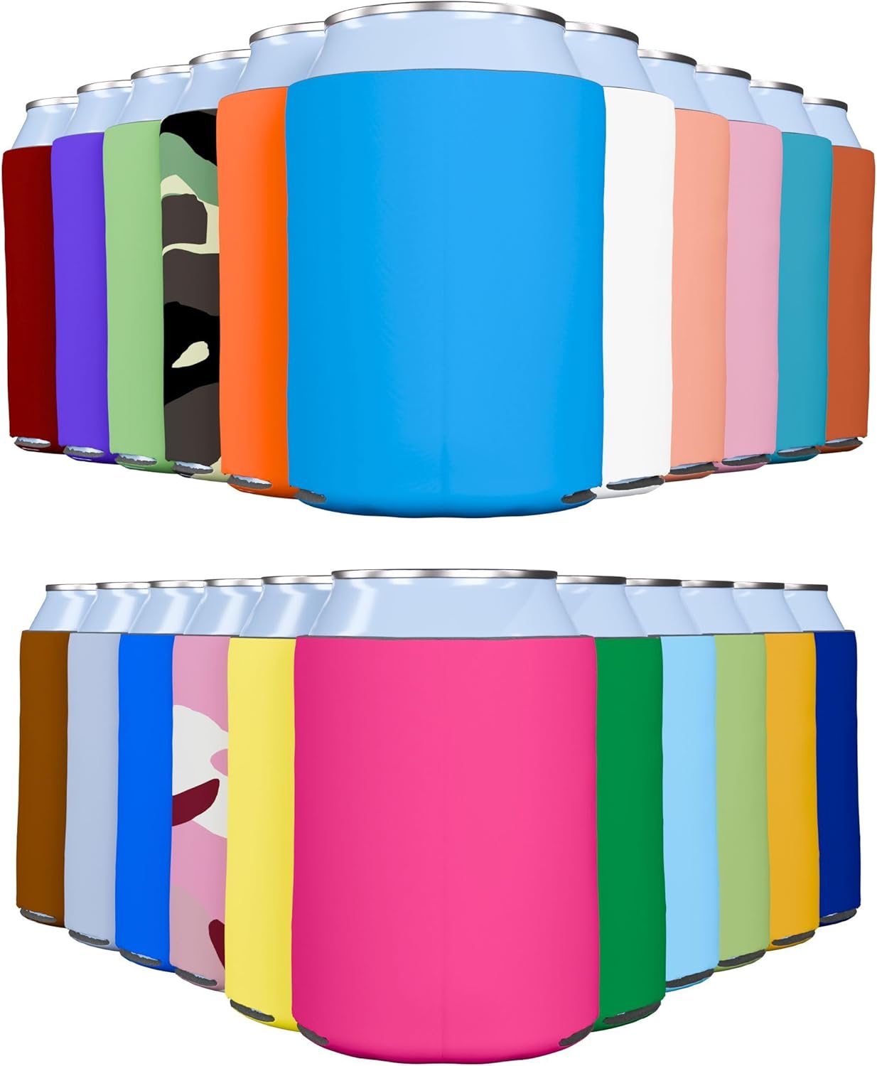 PartyPrints 200 Pack Multicolor Blank Can Cooler Sleeves