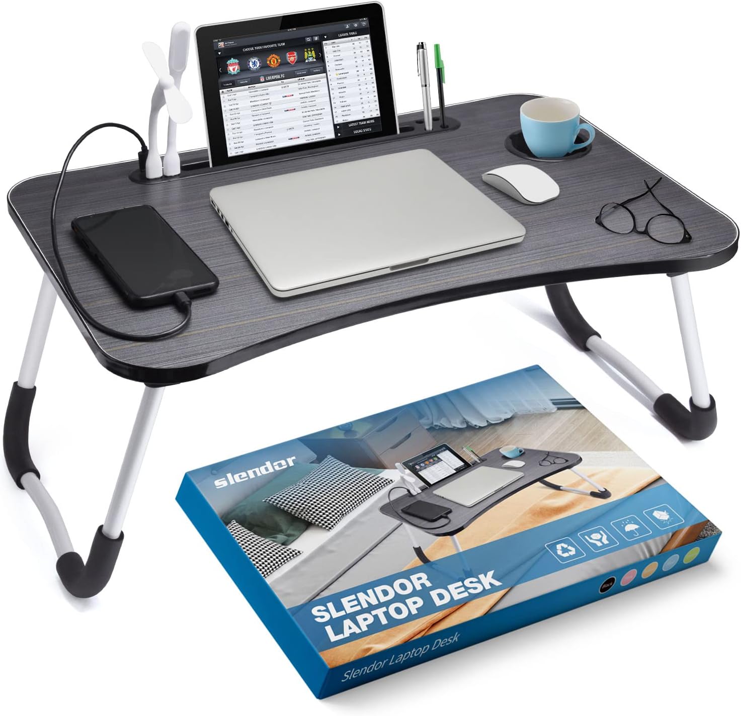 Slendor Foldable Laptop Desk - Portable Bed Tray