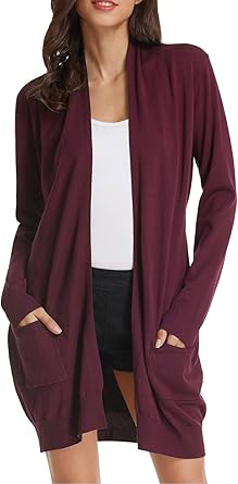 Essential Solid Open Front Long Knited Cardigan Sweater for Women