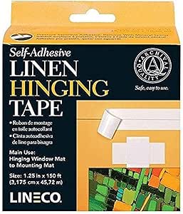 Lineco Self-Adhesive Linen Hinging Tape for Crafting and Framing