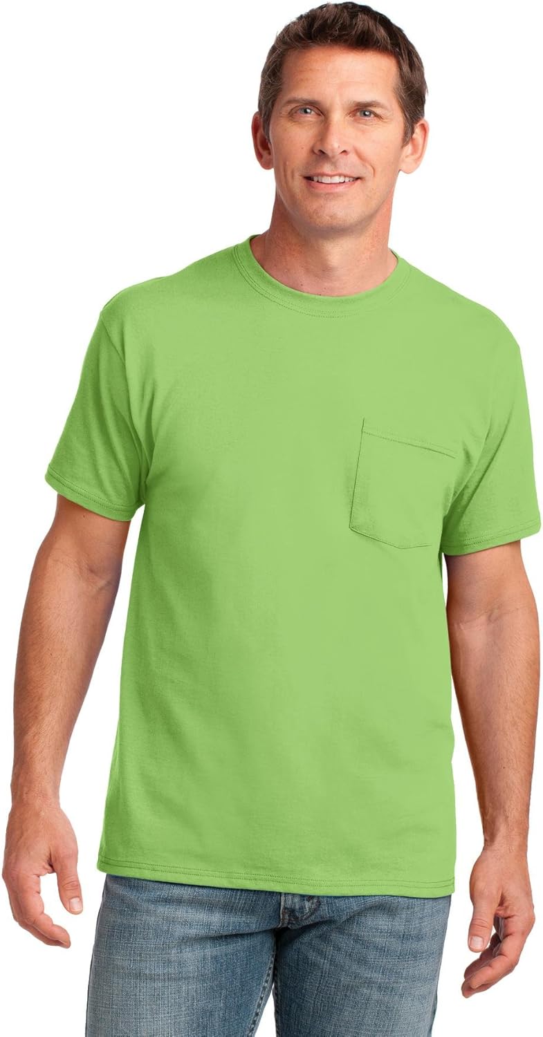 Port & Company Men's 54 oz Cotton Pocket T Shirt for Comfort