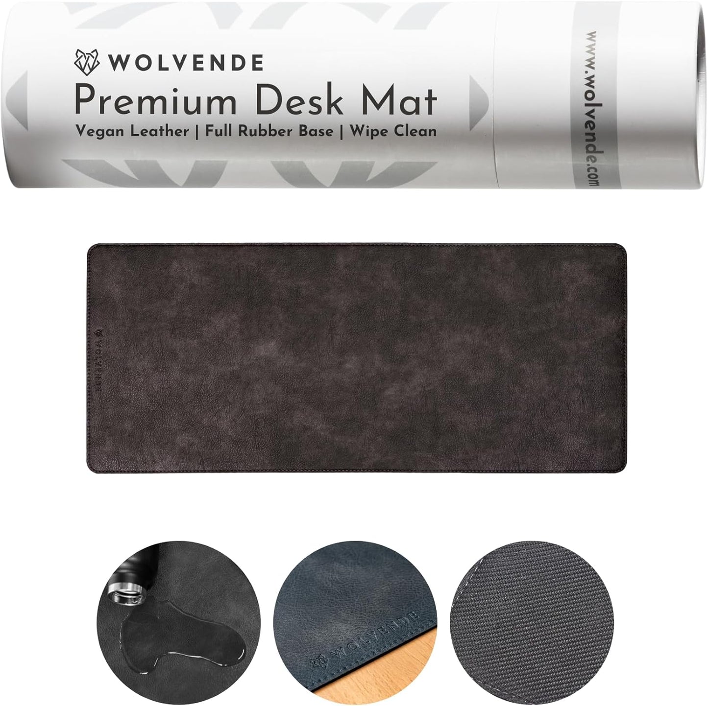 Premium Distressed Faux Vegan Leather Desk Mat for Home Office