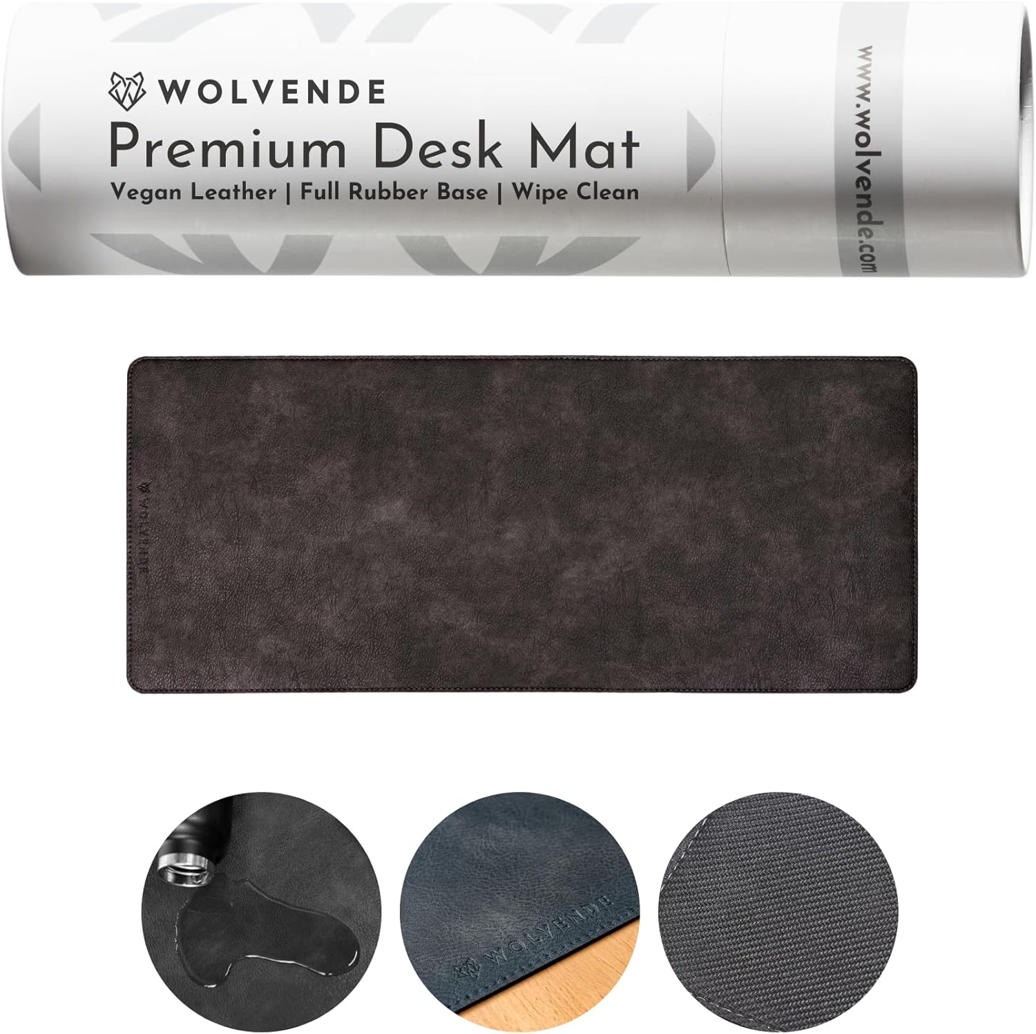 Premium Distressed Faux Vegan Leather Desk Mat for Home Office