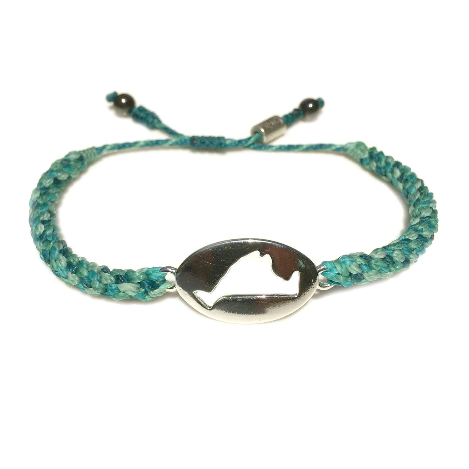 Martha's Vineyard Bracelet with Aqua Rope and Hematite Stones