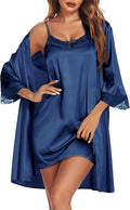 Ekouaer Sleepwear Women's Satin Nightgown with Robes Set - Sexy Lace
