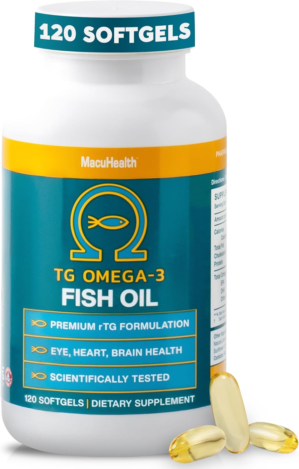 Macuhealth Omega 3 Fish Oil for Eye and Brain Health Support