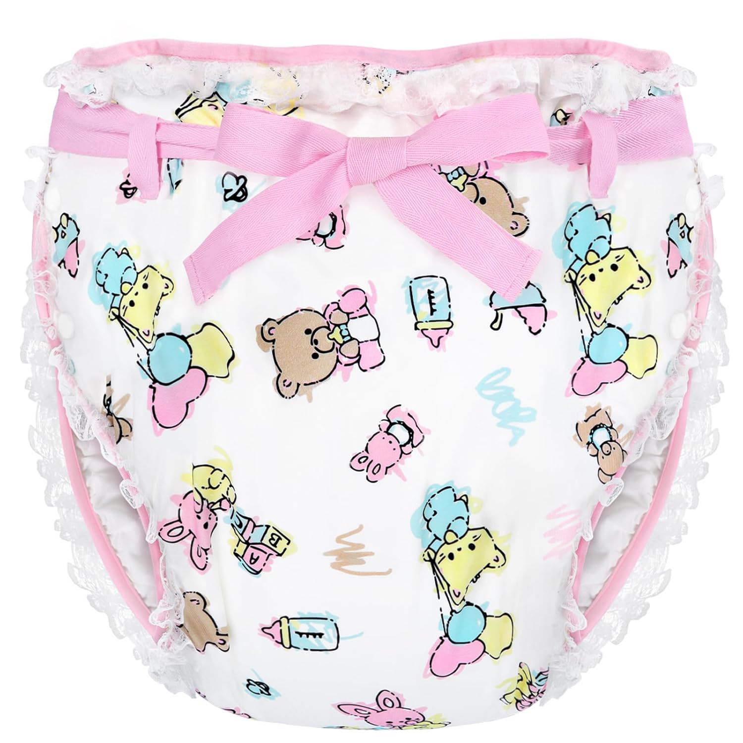 Littleforbig Silky Adult Ribbon Omutsu Diaper Wrap Cover M