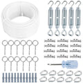 Turnbuckles for Cables Wire 1/8ft x 100ft White PVC Coated Kit