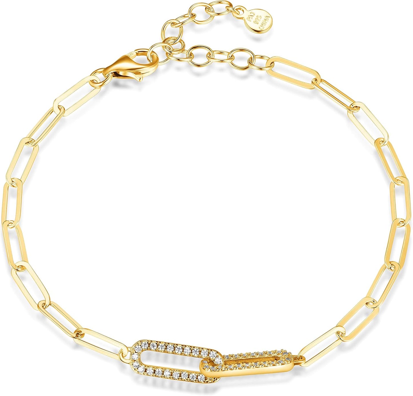 Yellow 18K Gold Over Sterling Silver Paperclip Bracelet Review