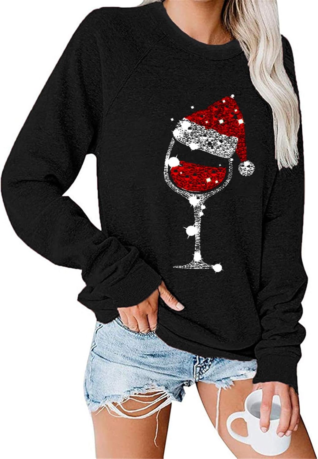 Santa Hat Graphic Xmas Sweater - Festive Chic!