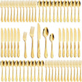 Gold Silverware Set for 12, 60-Piece Stainless Steel Flatware Set