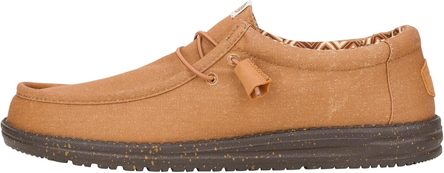 HEYDUDE Mens Wally Stretch Canvas Loafers for Everyday Comfort