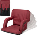 Burgundy Ventura Portable Reclining Stadium Seat with Back Support