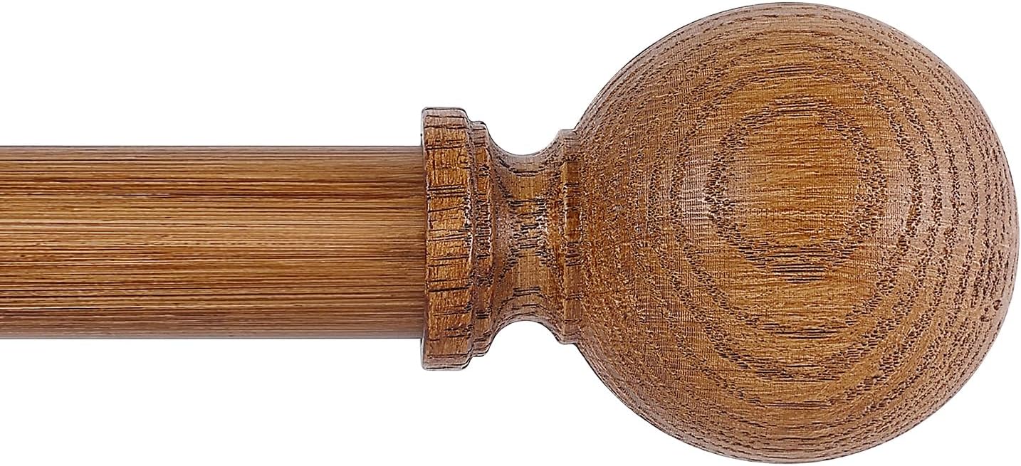Wood Curtain Rods for Windows 120 to 170 Inch, Heavy Duty Style