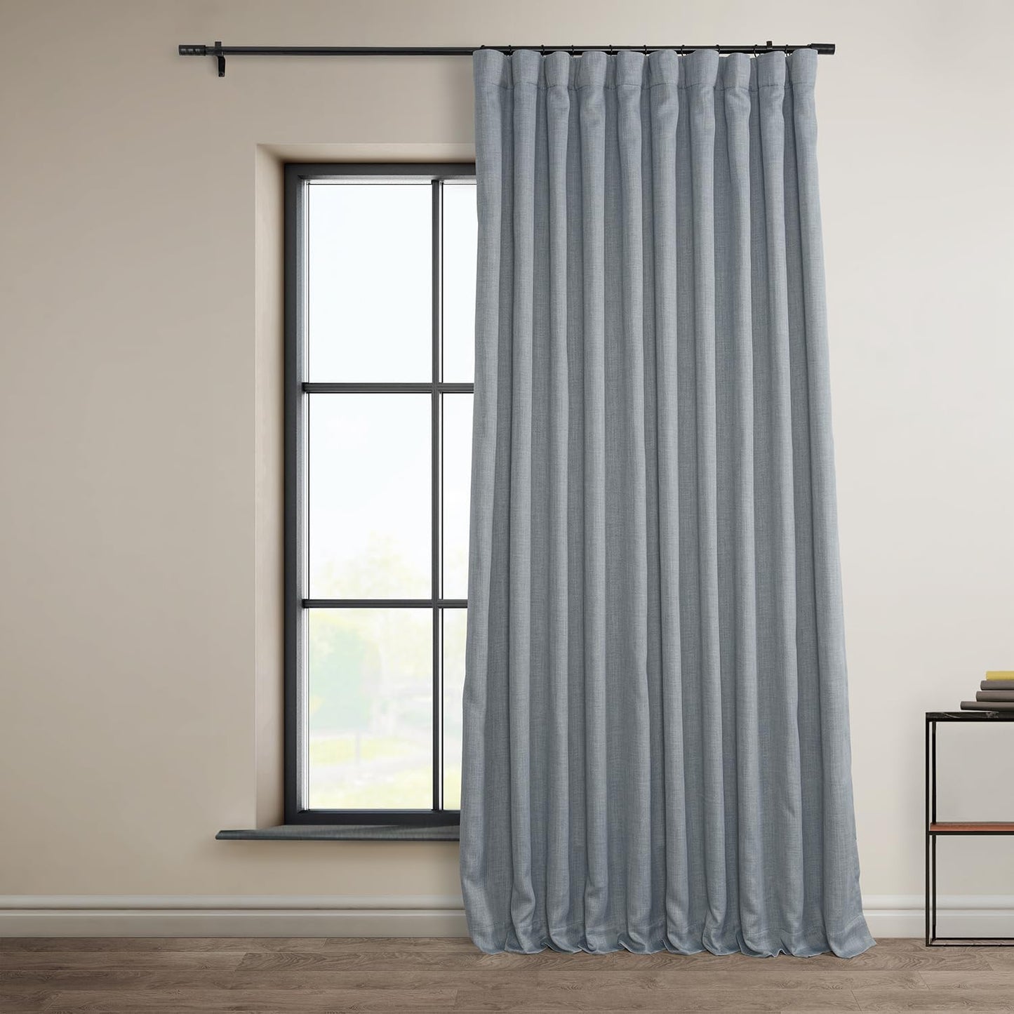 Faux Linen Curtains for Living Room - Room Darkening Drapes