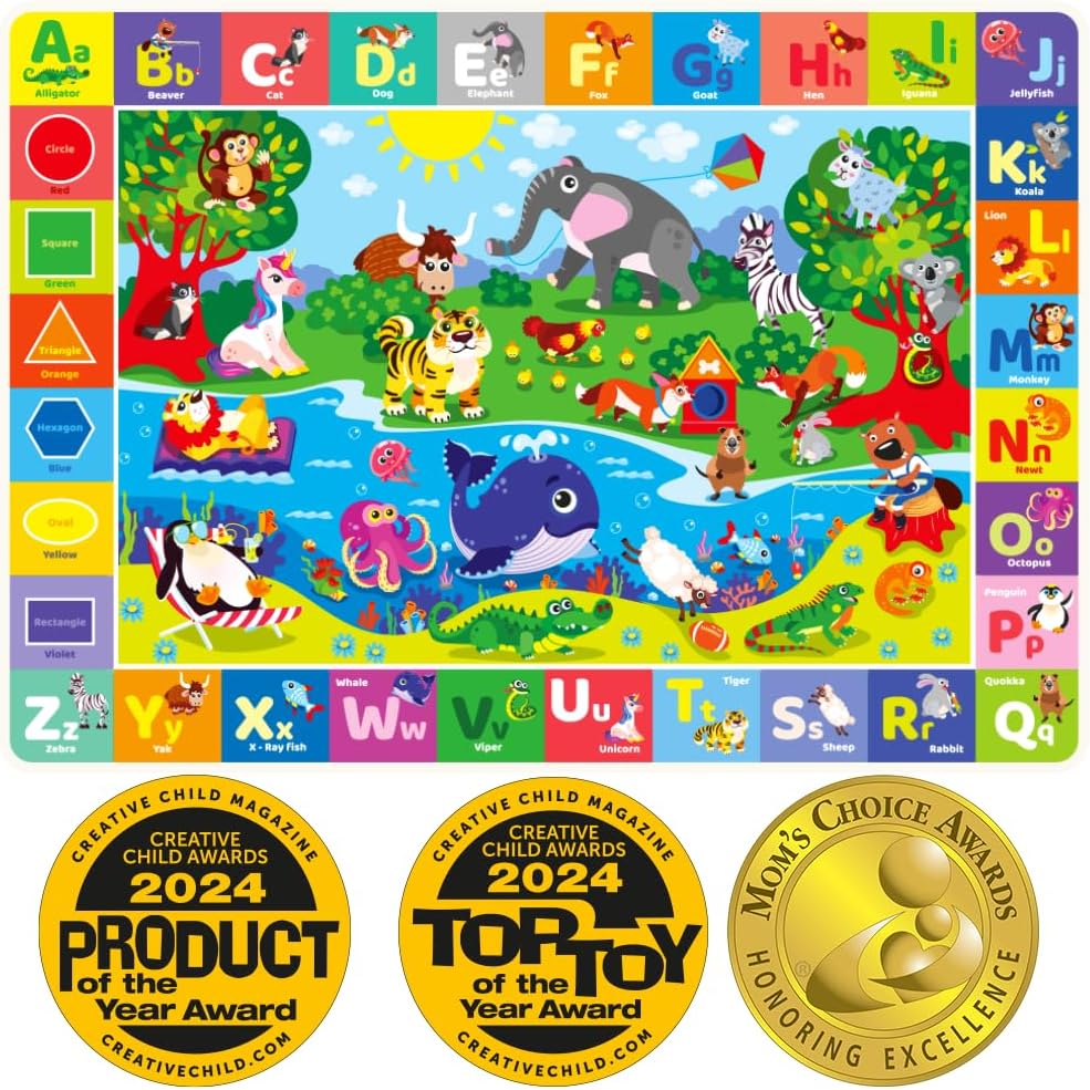 QUOKKA Large Non-Slip Baby Play Mat for Fun & Safety