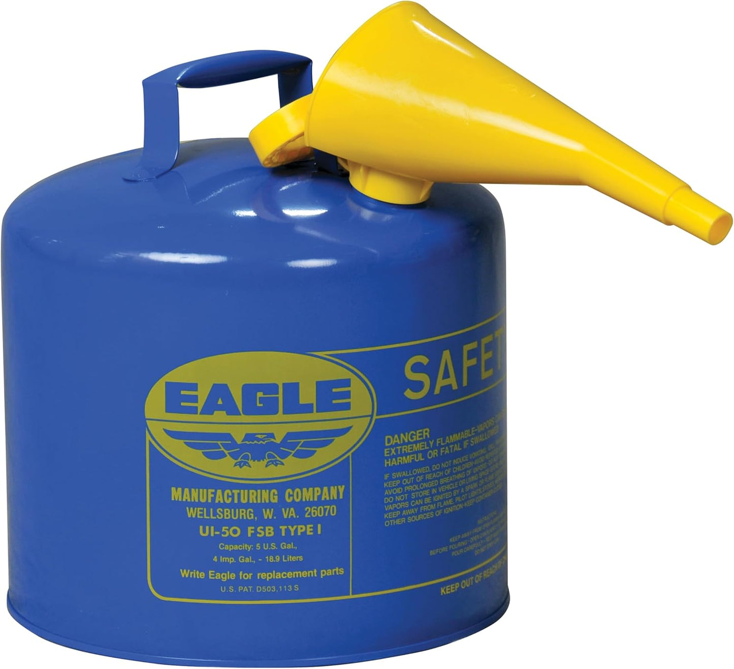 Eagle 5 Gallon Type I Safety Gas Can for Kerosene Storage