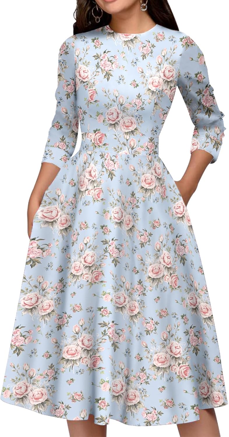Simple Flavor Women's Floral Vintage Midi Evening Dress Review
