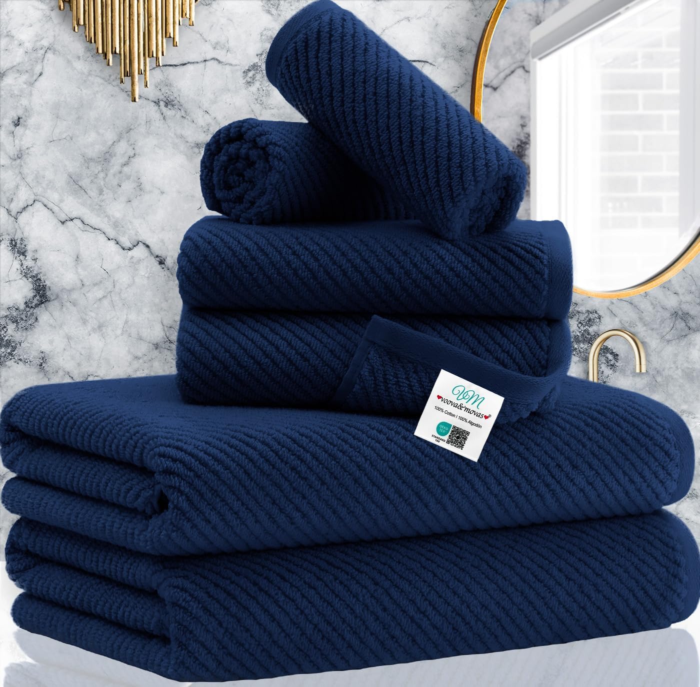 Luxurious 100% Cotton Bath Towels Set - Quick Dry & Soft