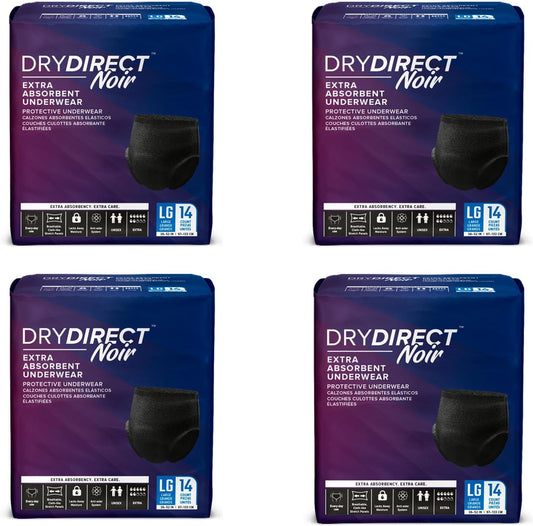 Stay Confident All Day: Dry Direct Noir Protective Underwear (Case of 56)