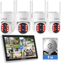 Dual Wi-Fi Dual Lens 2K Security Camera System - 4PTZ Cameras