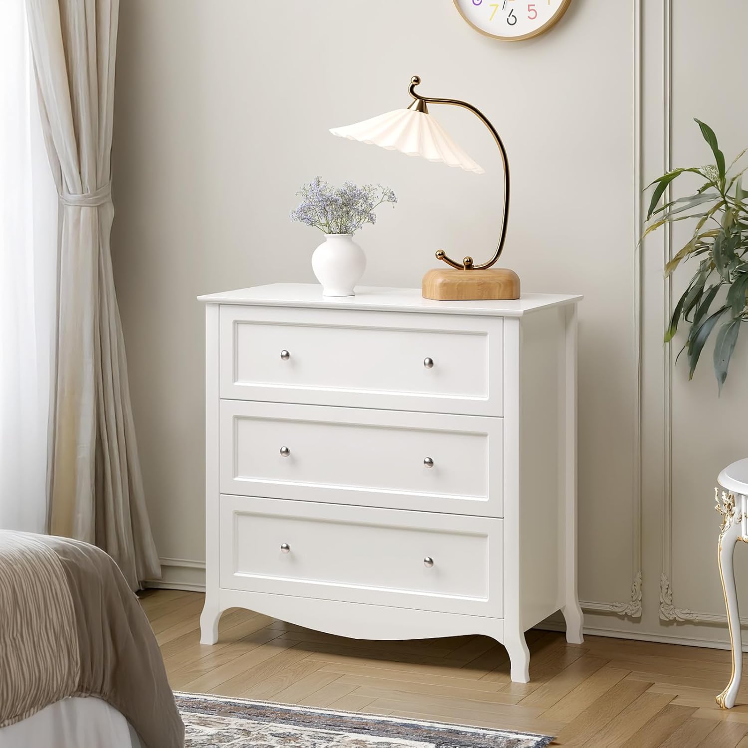 Elegant 3 Drawer Nightstand for Bedroom Storage Solutions