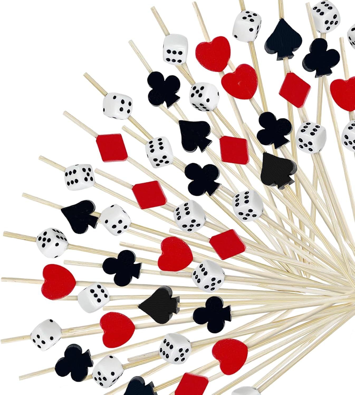 200ct Casino Cocktail Picks - Decorative Poker Dice Toothpicks
