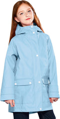 SOLOCOTE Kids Rain Jacket Hooded Lined Raincoat - Windproof Comfort