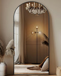 Full Length Mirror 68x26 in Arched Floor Standing Mirror - Sleek Black