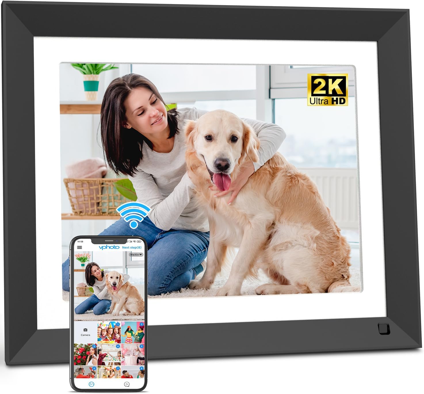 FULLJA Dual-WiFi Digital Photo Frame - 11-inch 2K Display