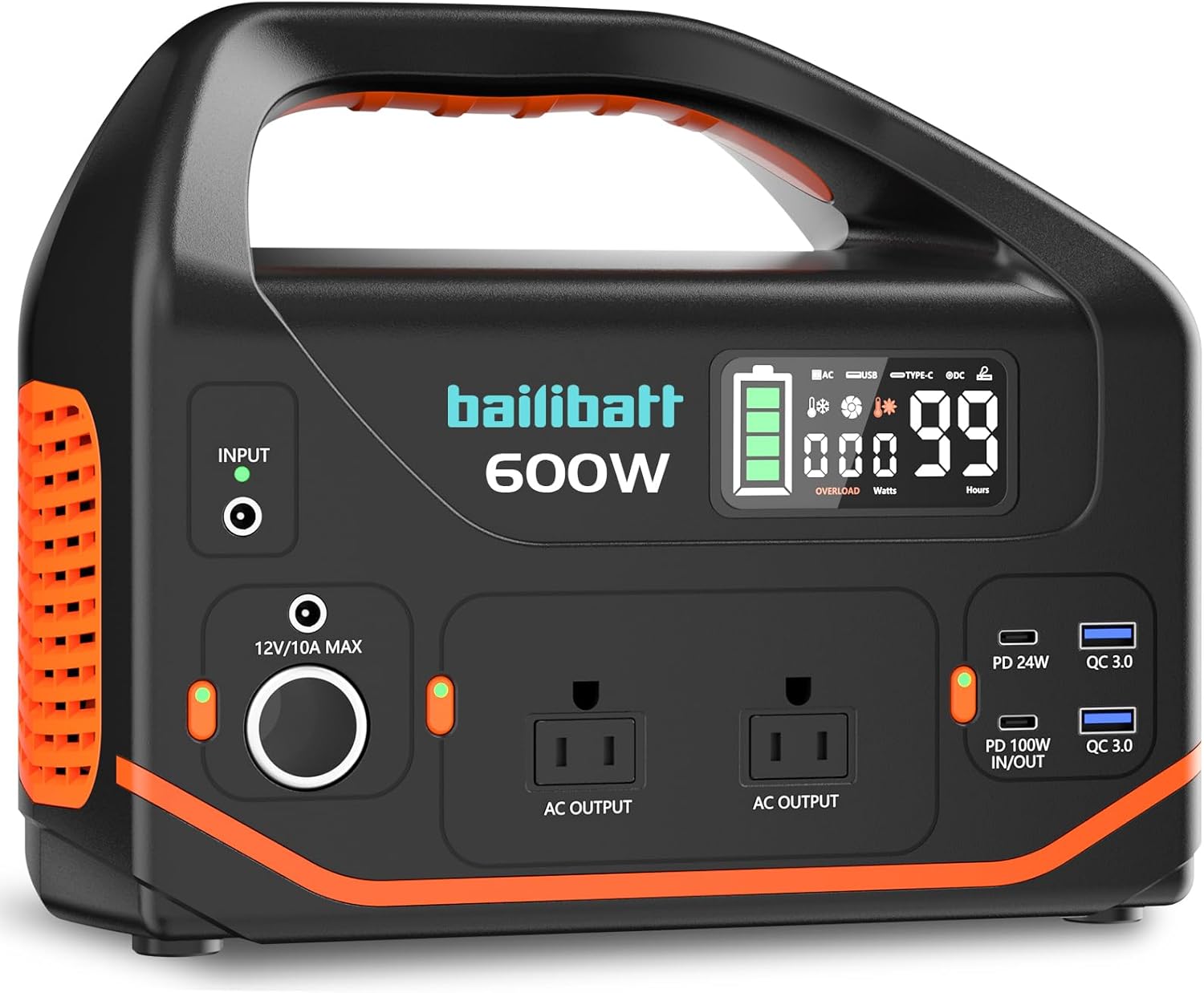 Portable Power Station 600W 293Wh for Camping and Home Use