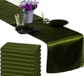 Satin Table Runners 12 x 108 in Olive Green - Event Ready Decoration