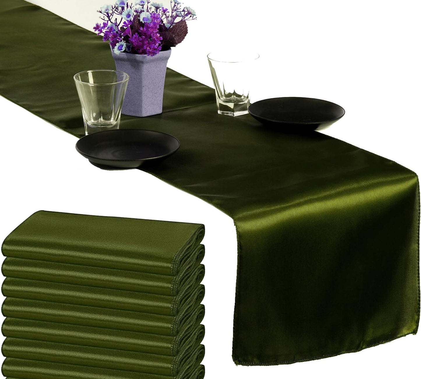 MDS 50 PCS Satin Table Runners for Elegant Event Decor
