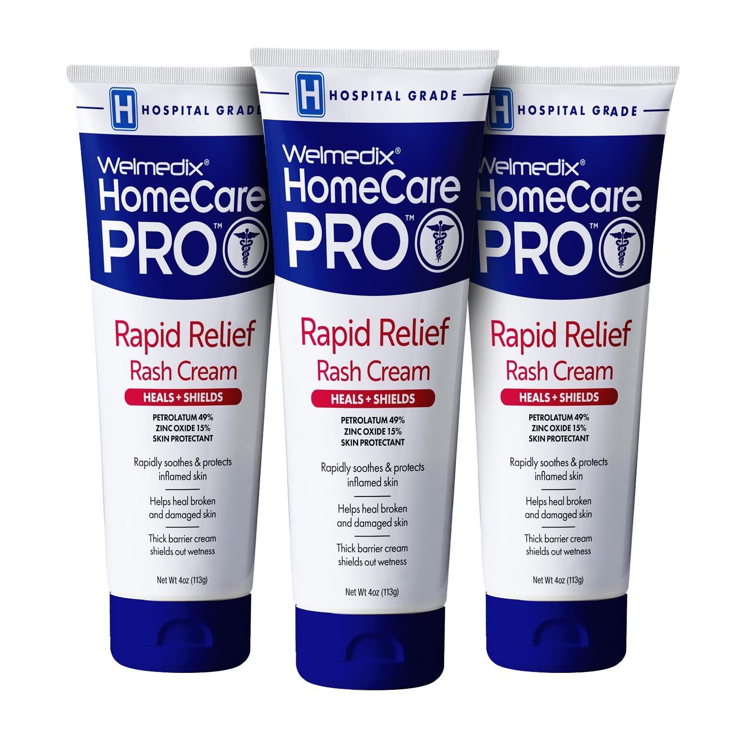 Fast-Acting Diaper Rash Cream x3 Pack - Zinc Oxide Barrier