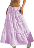 Verdusa Women's Boho Flared Ruffle Maxi Skirt - Casual Comfort