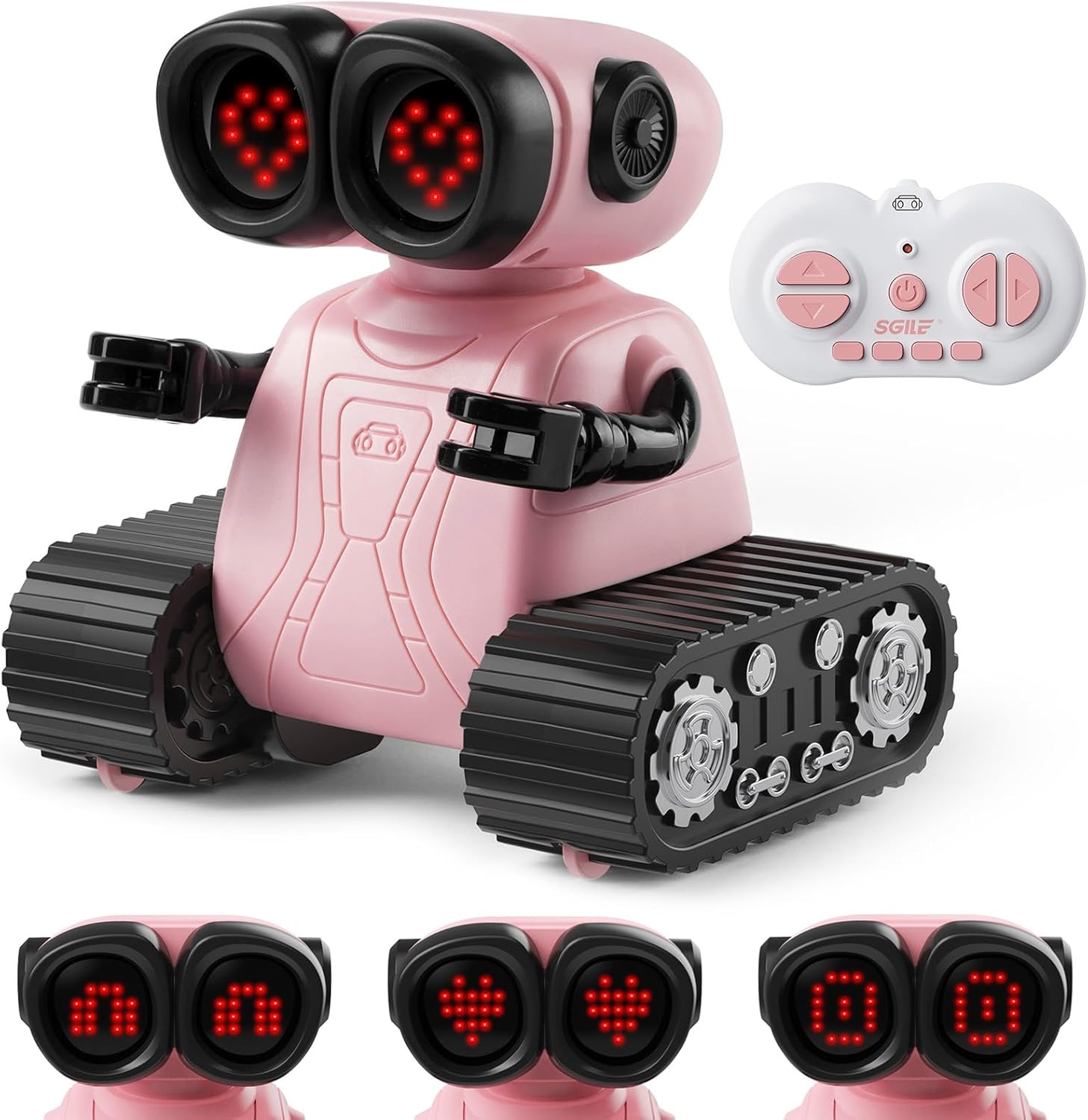 Interactive Emo Robot Toy for Kids, Music, LED Eyes