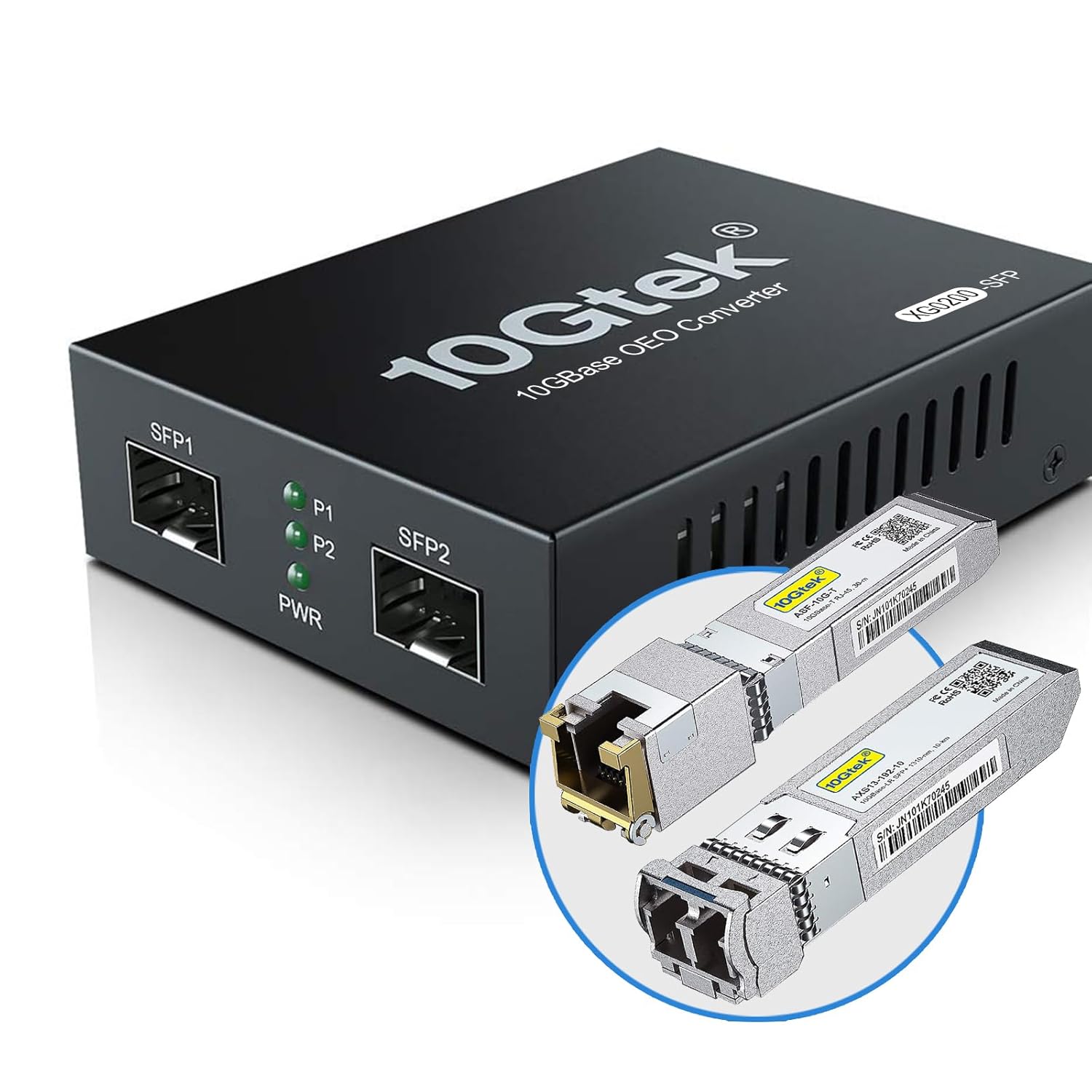 10GbE SFP+ Media Converter for Fiber to 10G Copper Ethernet