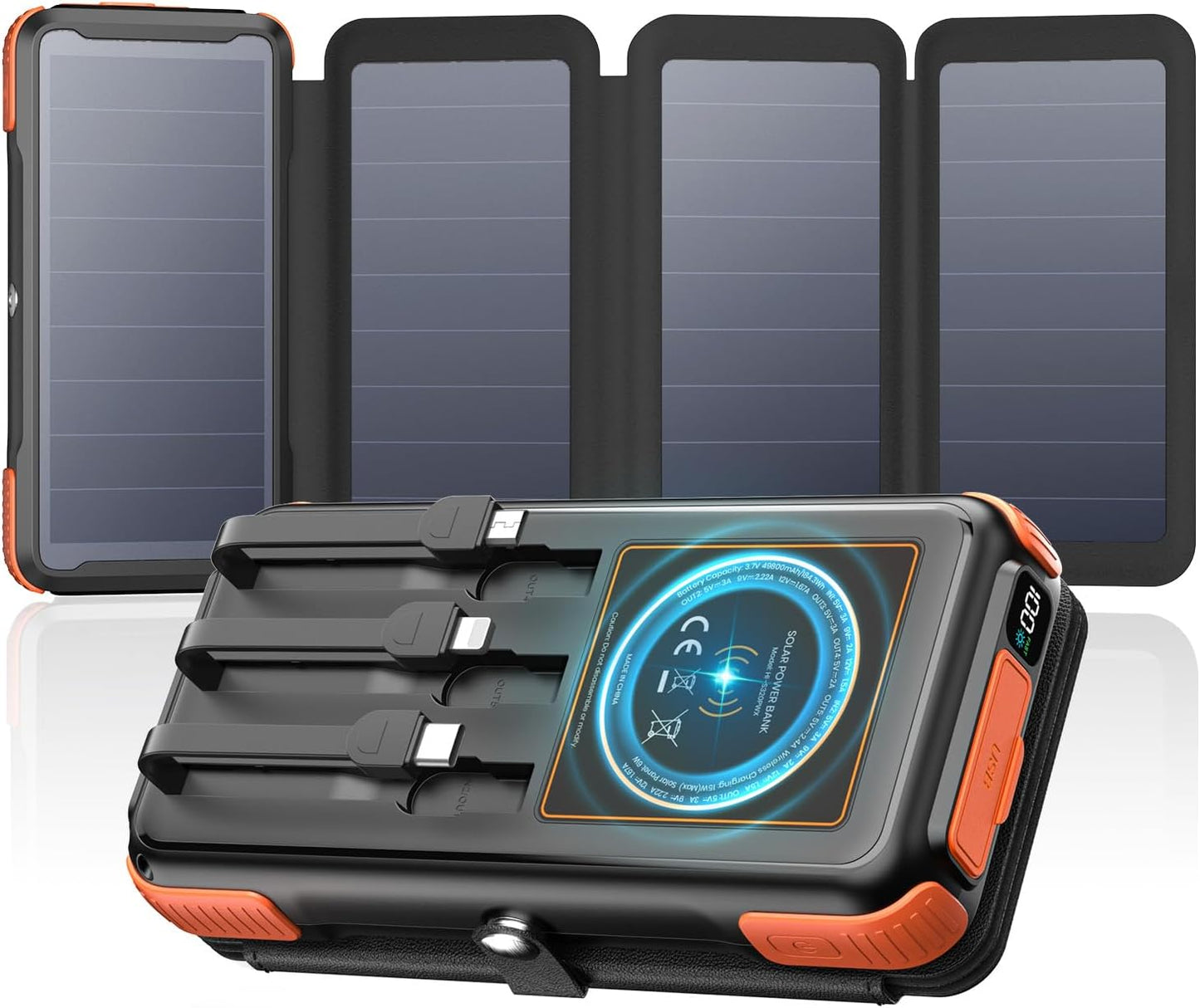 Solar Charger Power Bank 49800mAh for Outdoor Adventures