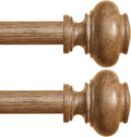 Wood Curtain Rods 48 to 88 in 2 Pack - Heavy Duty Adjustable