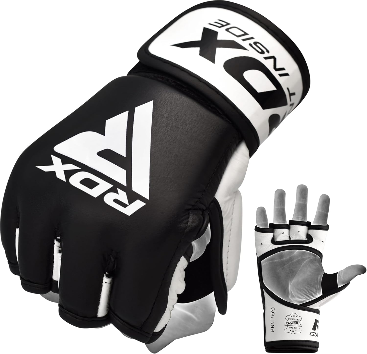 RDX Cowhide Leather MMA Gloves - Ultimate Grappling Power