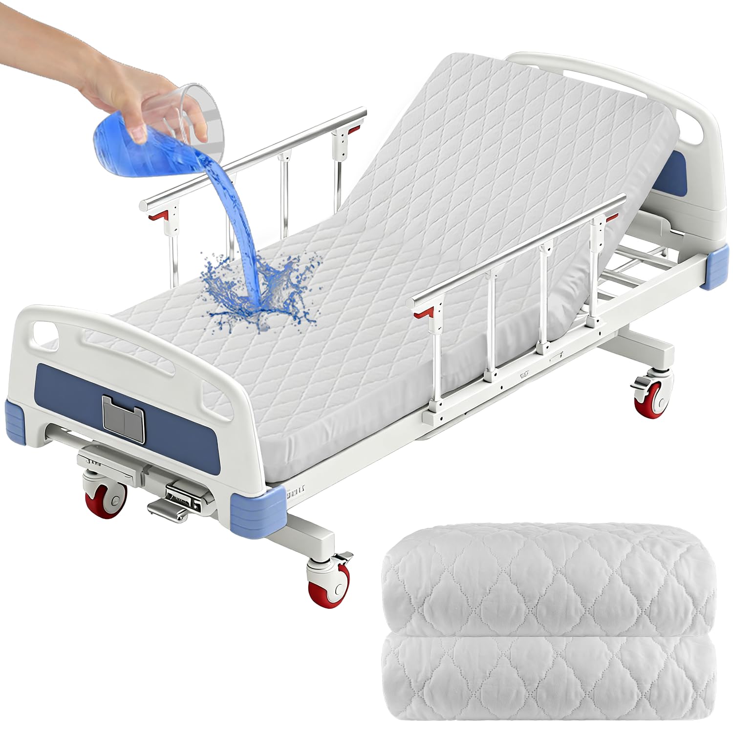 2 Pack Fitted Hospital Bed Sheets for Perfect Fit and Comfort