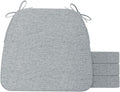D-Shaped Chair Cushions 2 in Thick Dining Chair Pads - Gray