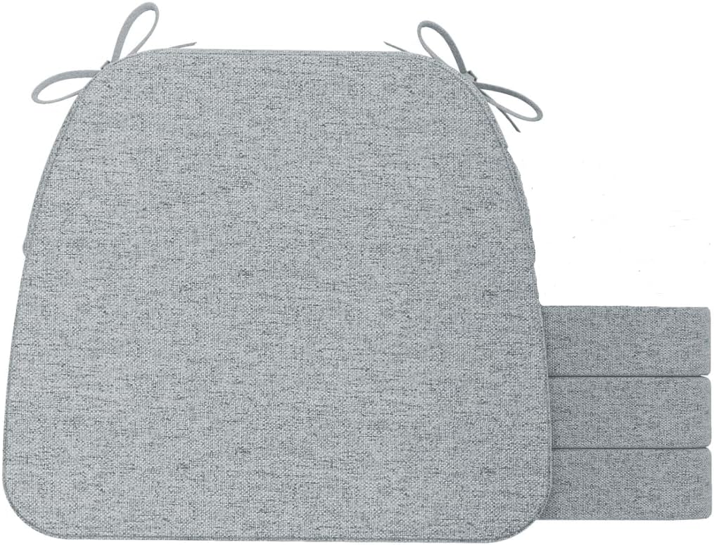 D-Shaped Chair Cushions for Dining, 2 Thick, Set of 4 Gray